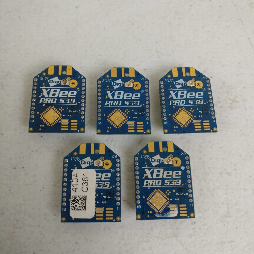 Lot of 5 DIGI XBEE XBP9B-DMUT-002 PRO S3B 900HP Wireless Data Modules